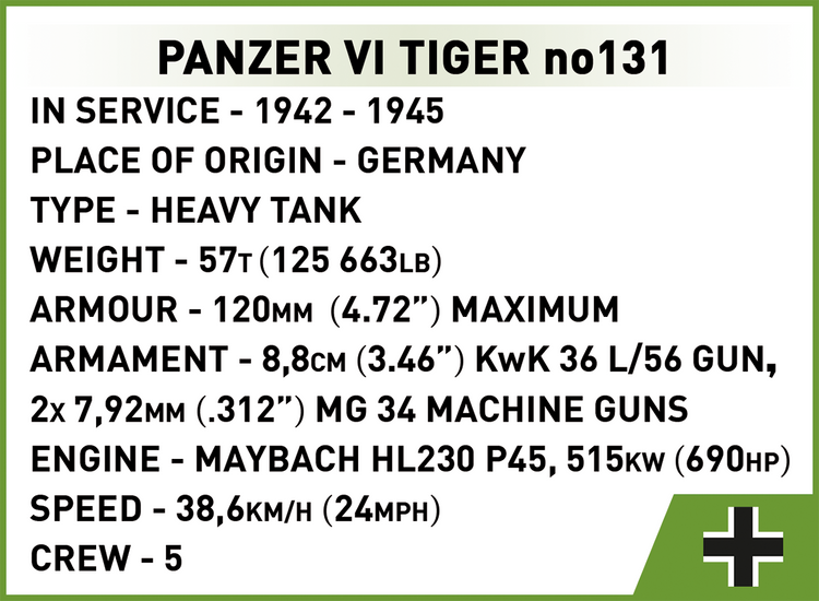 Panzer VI Tiger 131 1:28 #2588