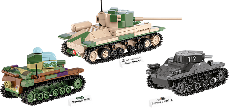 Renault R35 - Valentine IX - Panzer I 1:48 #2740