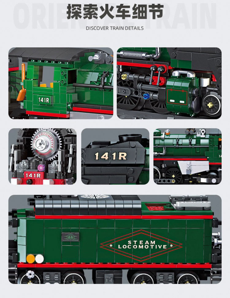 JieStar 59098 French 141R Steam Locomotive with RC and track JS59098