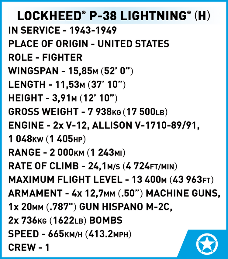 Lockheed P-38H Lightning 1:32 #5763