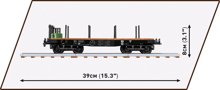 Flatcar with 3 straight track 1:35 #6284