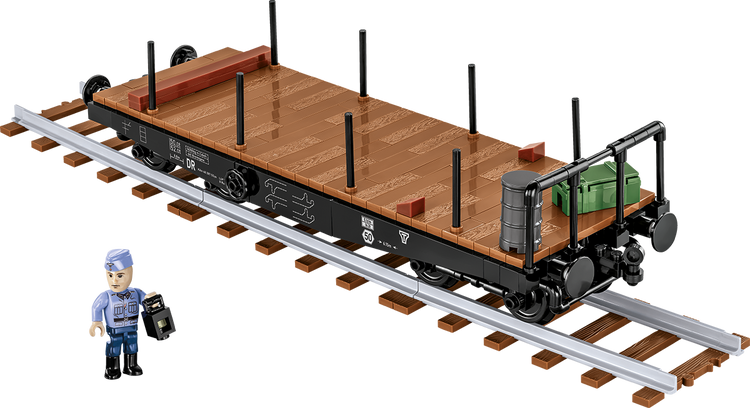 Flatcar with 3 straight track 1:35 #6284