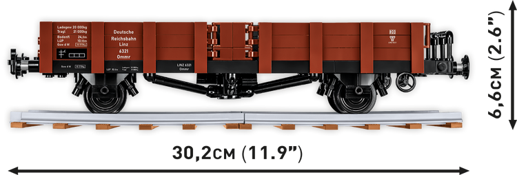 Train Wagon TYP OMMR 32 LINZ with 3 curved tracks #6285