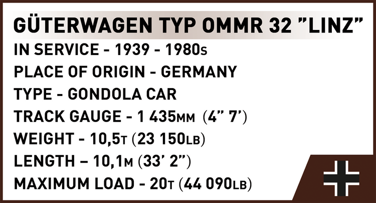 Train Wagon TYP OMMR 32 LINZ with 3 curved tracks #6285