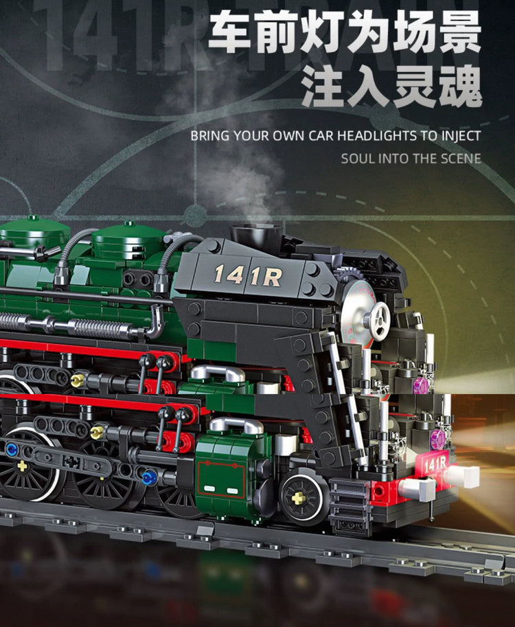 JieStar 59098 French 141R Steam Locomotive with RC and track JS59098