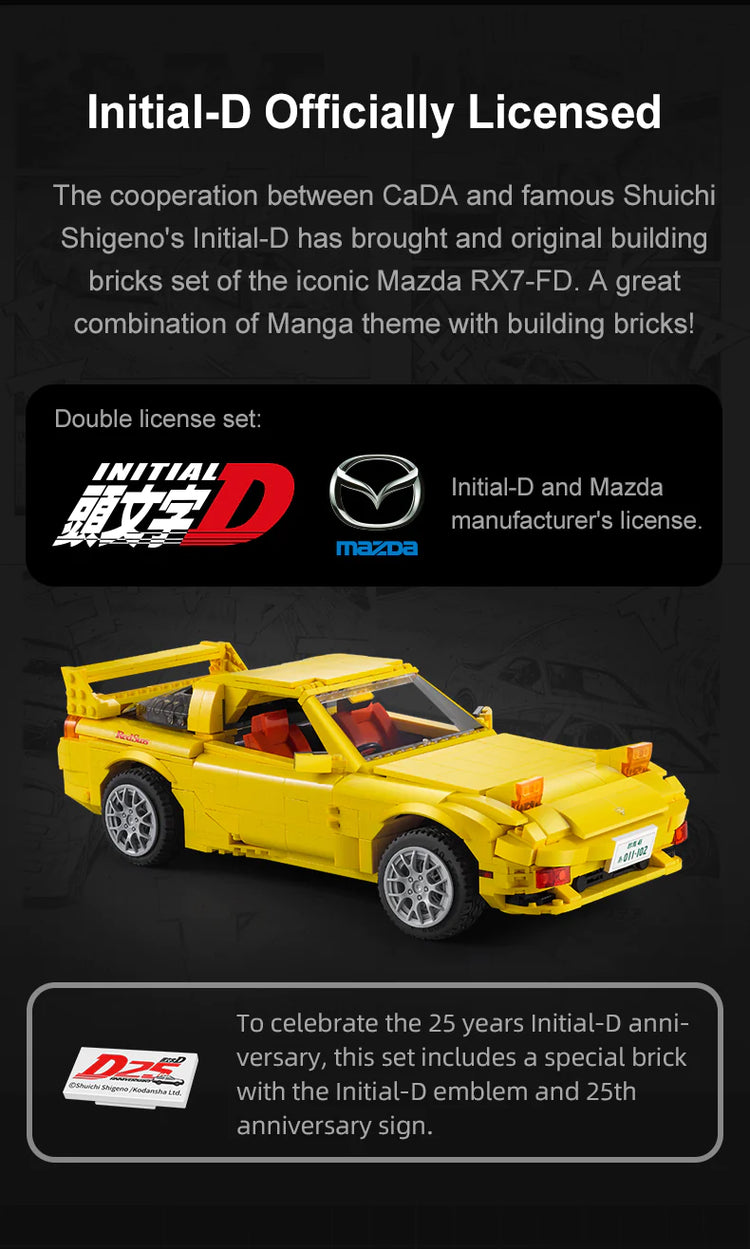 CaDA Initial D Mazda RX-7 FD3S with RC option 1:12 C61023