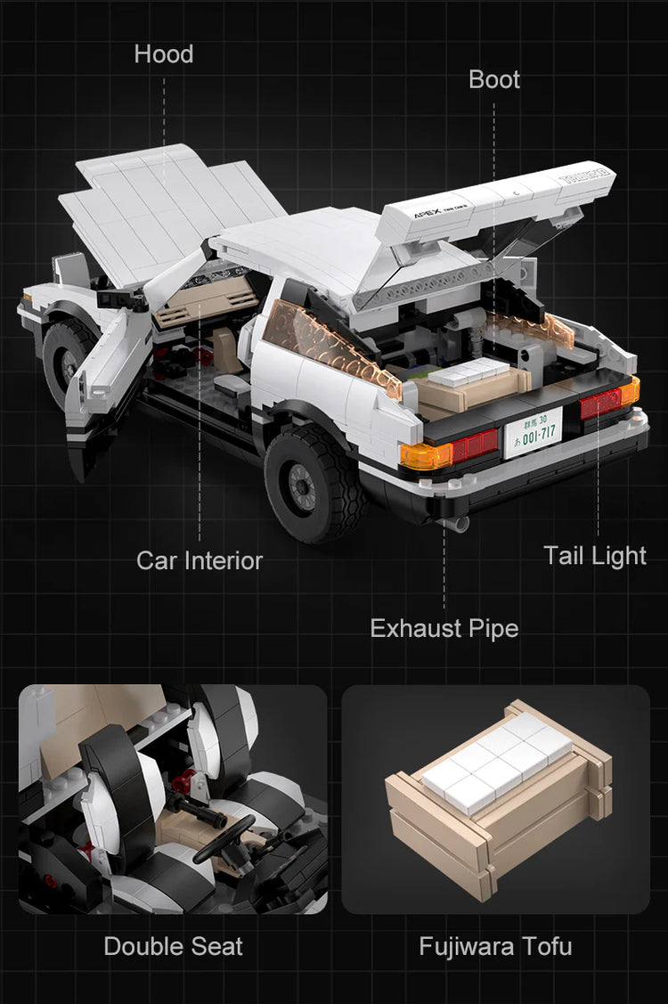 CaDA Initial D Toyota Trueno AE86 with RC option 1:12 C61024