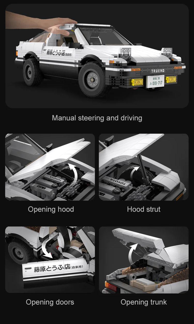 CaDA Initial D Toyota Trueno AE86 with RC option 1:12 C61024