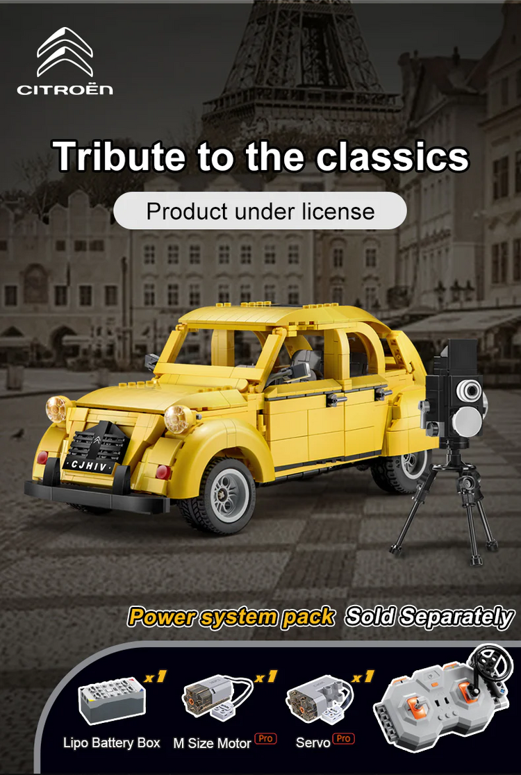 CaDA bricks Citroen 2CV with RC option 1:12 C61026