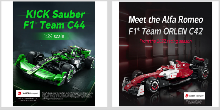 CaDA Formula One Easy Combo - Kick Sauber and Alfa Romeo 1:24