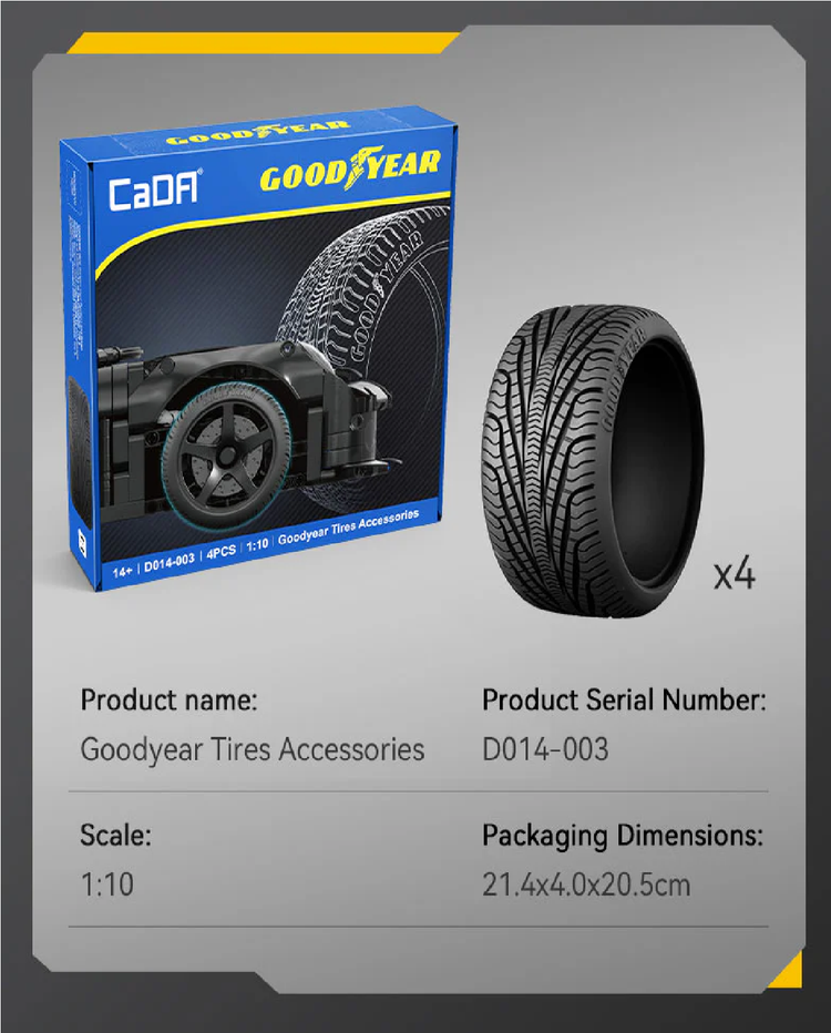 CaDA Goodyear Tire Set 1:10 D014