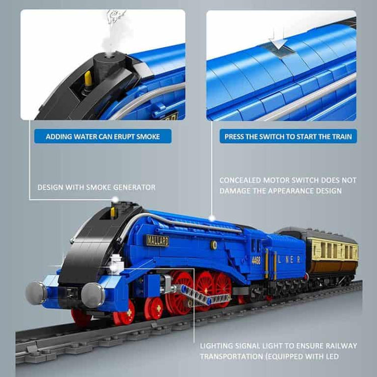 Mould King Class A4 Pacific Mallard Steam Locomotive RC set with track MK12006