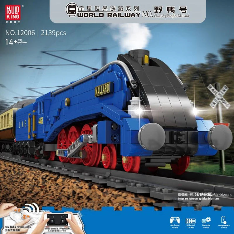 Mould King Class A4 Pacific Mallard Steam Locomotive RC set with track MK12006