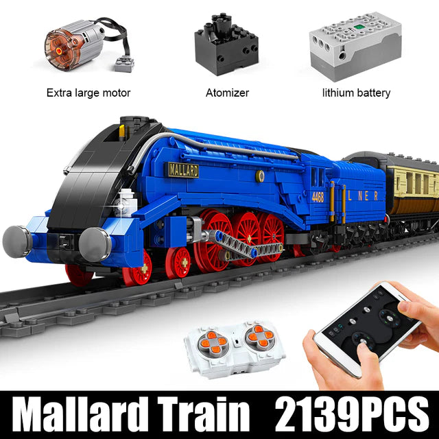 Mould King Class A4 Pacific Mallard Steam Locomotive RC set with track MK12006