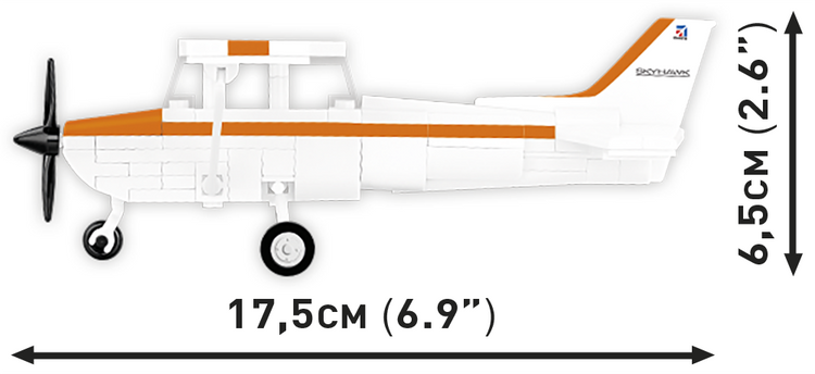 Cessna 172 Skyhawk White Orange 1:48 #26623