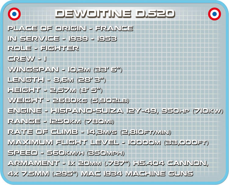 Dewoitine D.520C1 #5720 discontinued