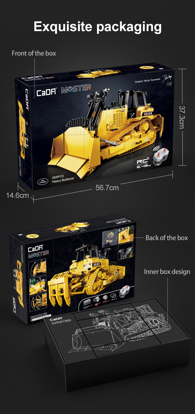 CaDA Goliath Bulldozer with Remote Control 1:16 C61056