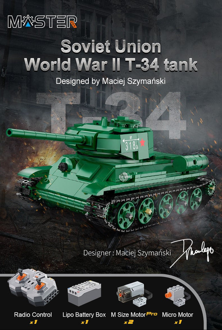 CaDA T-34 Tank with Remote Control 1:35 C61072