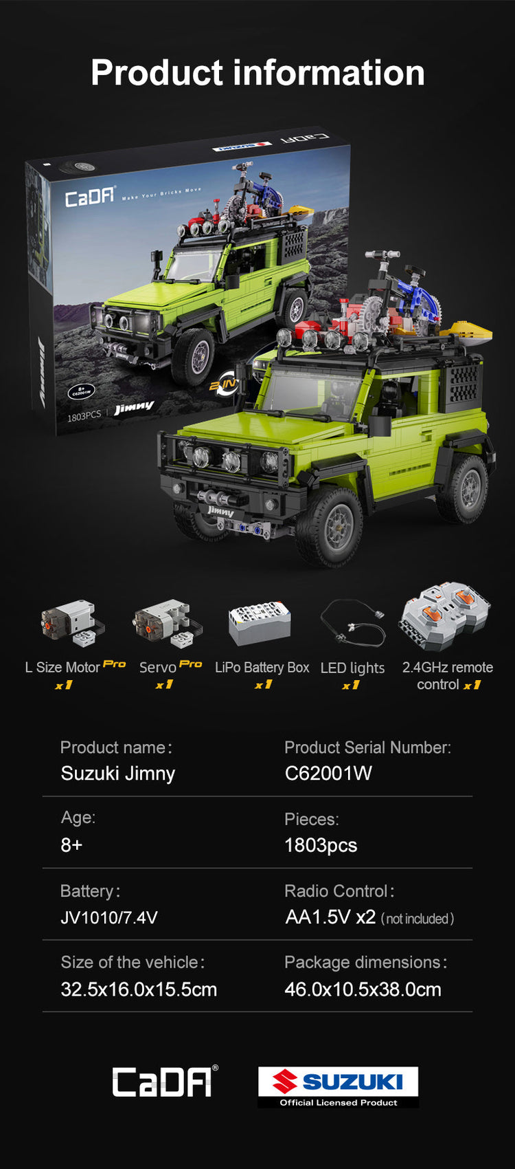 CaDA Suzuki Jimny with RC option 1:12 C62001