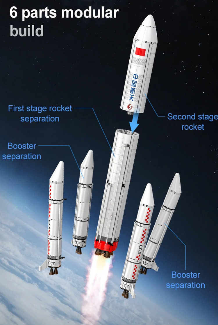 CaDA Long March 5B Launch Vehicle with LED lighting #C56032