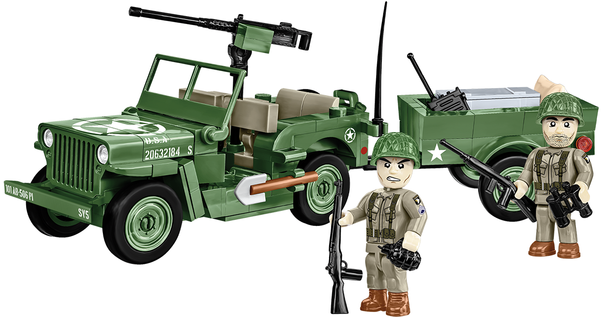 Willys and Trailer 2297 Brick Army Canada