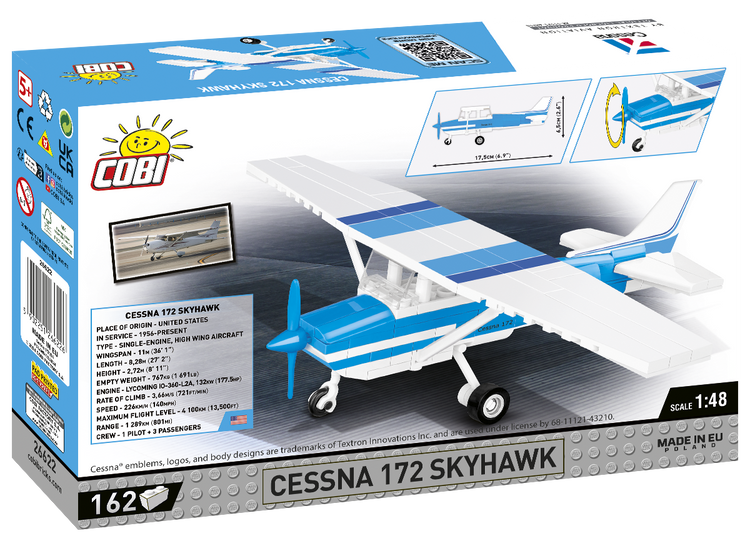 Cessna 172 Skyhawk-White-Blue #26622