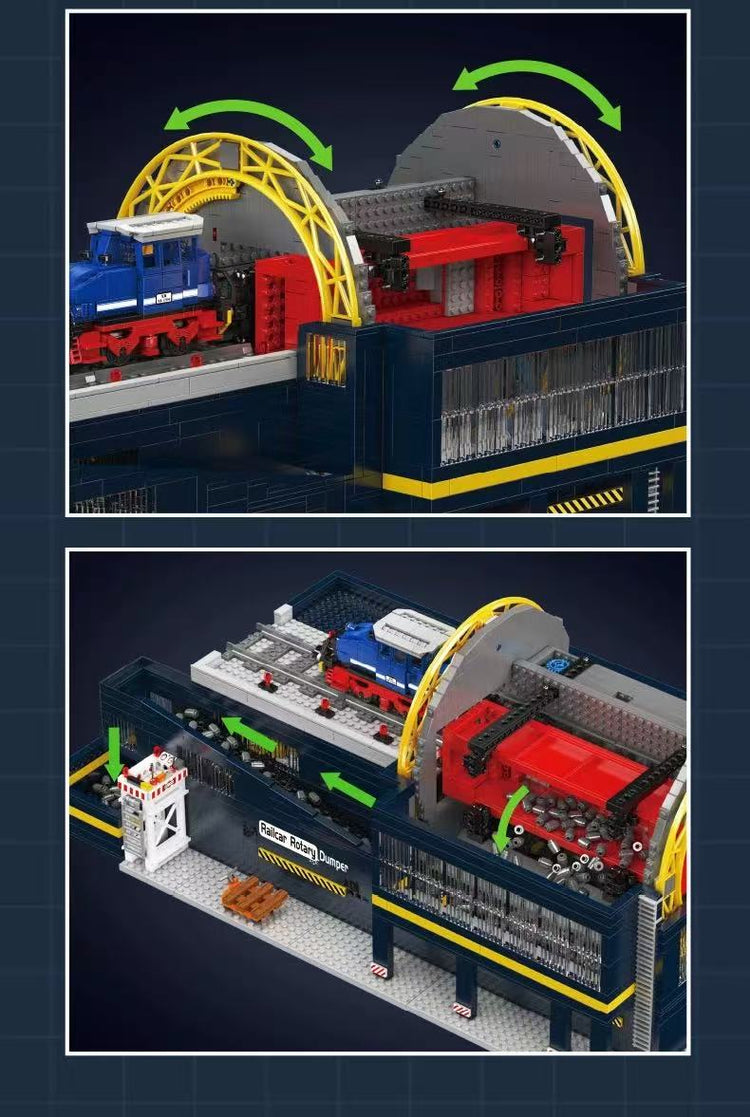 Mould King Railcar Rotary Dumper Engineering Set with RC train MK17094