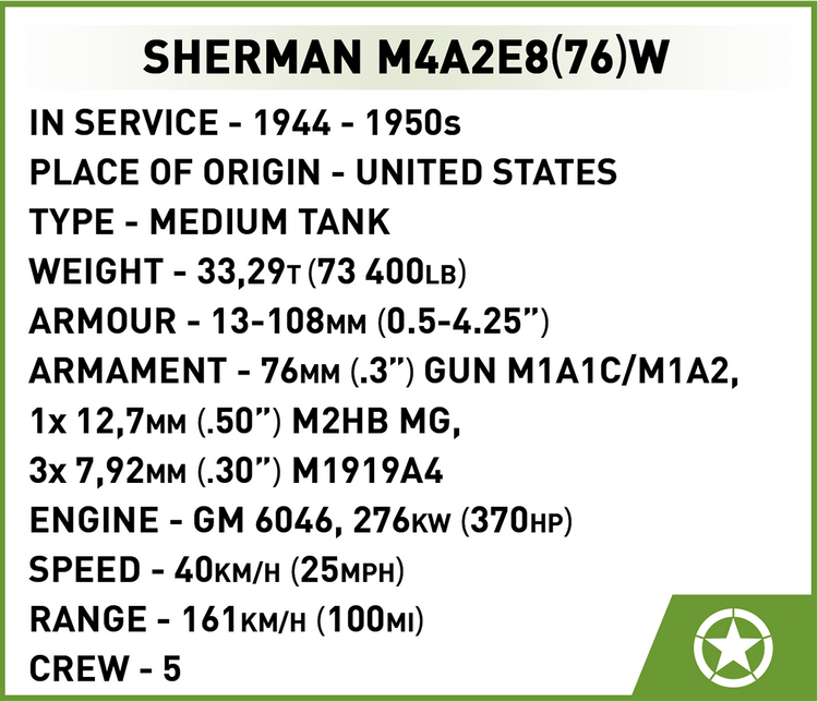 Sherman M4A2E8(76)W 1:35 #3118