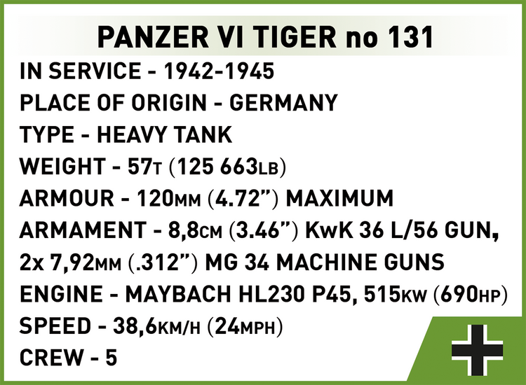 Panzer VI Tiger I no 131 1:35 #3123