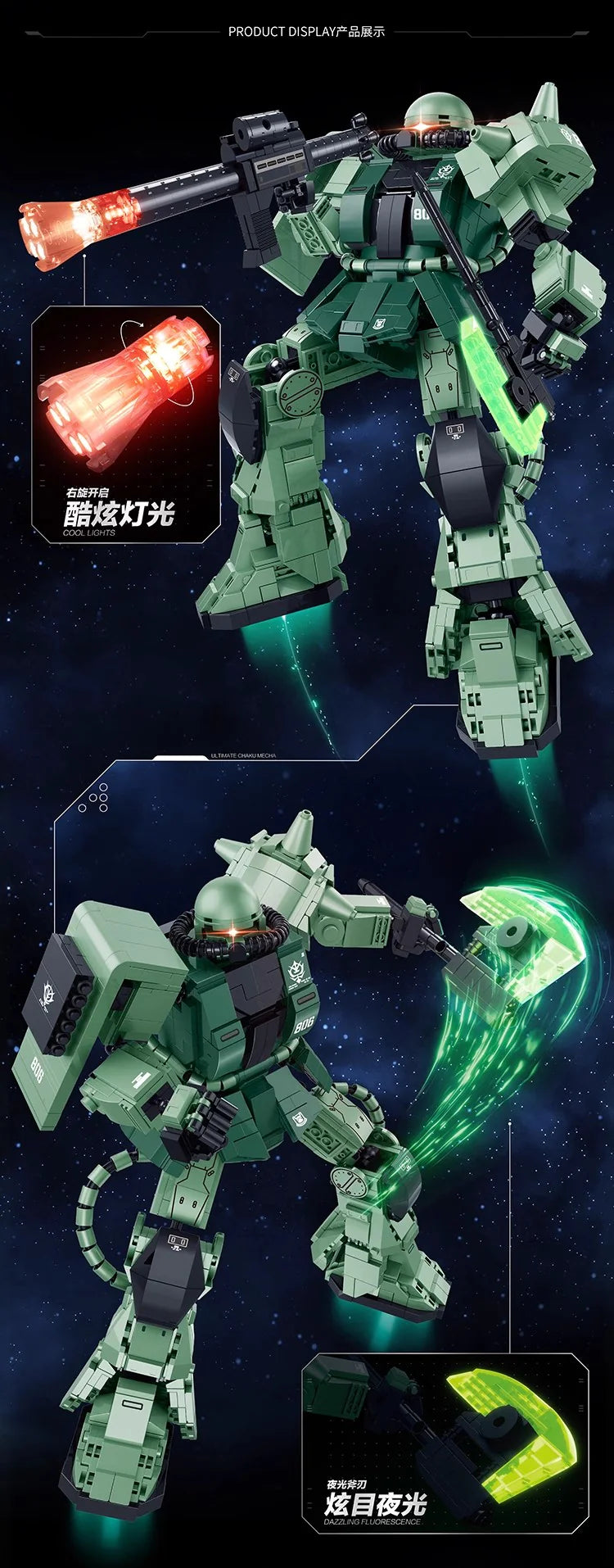 Guanji Gundam Zaku with LED lighting BB806