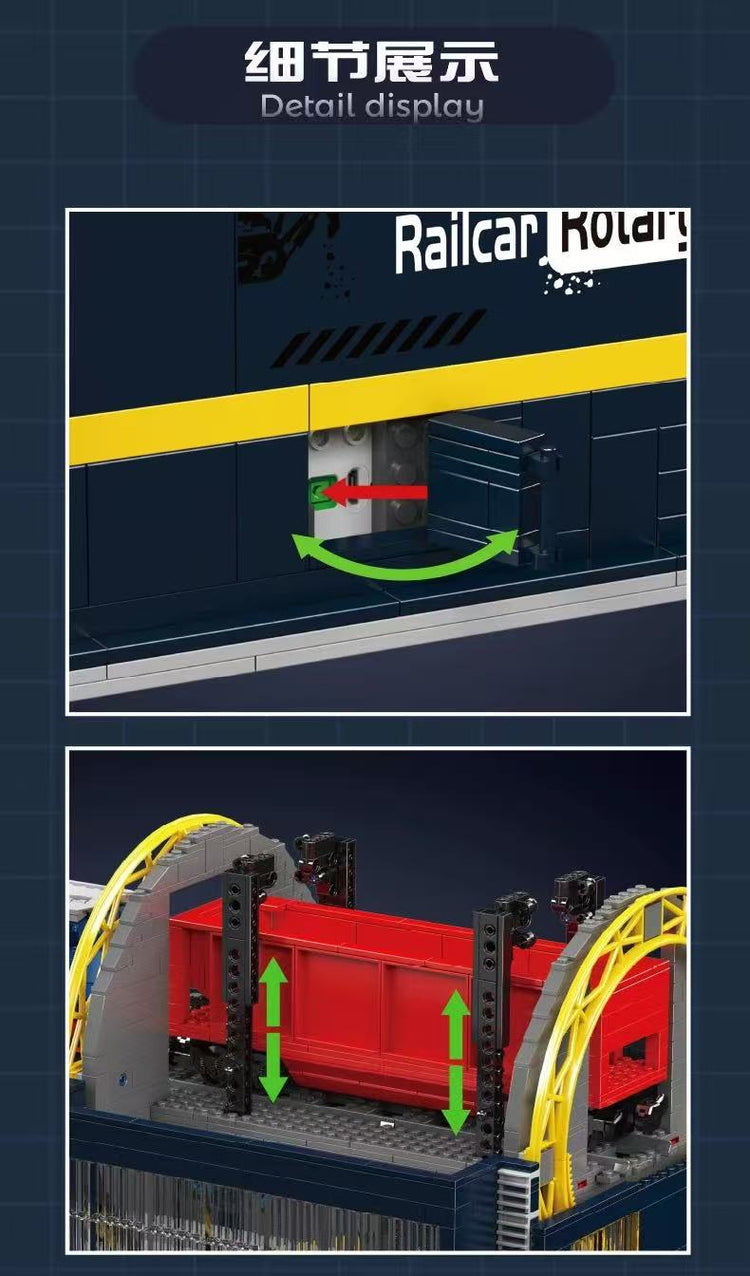 Mould King Railcar Rotary Dumper Engineering Set with RC train MK17094