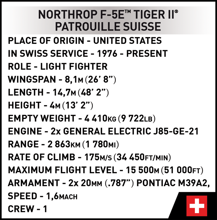 Northrop F-5E Tiger II Swiss #5857