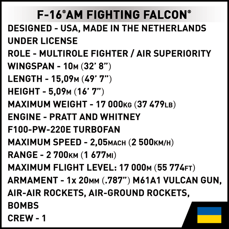 F-16AM Fighting Falcon Ukraine 1:48 #5893