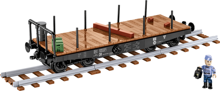 Flatcar with 3 straight track #6284