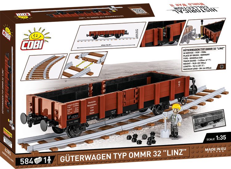 Train Wagon TYP OMMR 32 LINZ with 3 curved tracks #6285