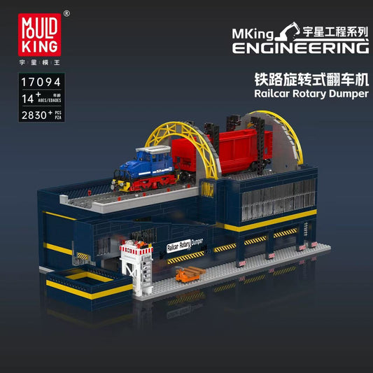 Mould King Railcar Rotary Dumper Engineering Set with RC train MK17094