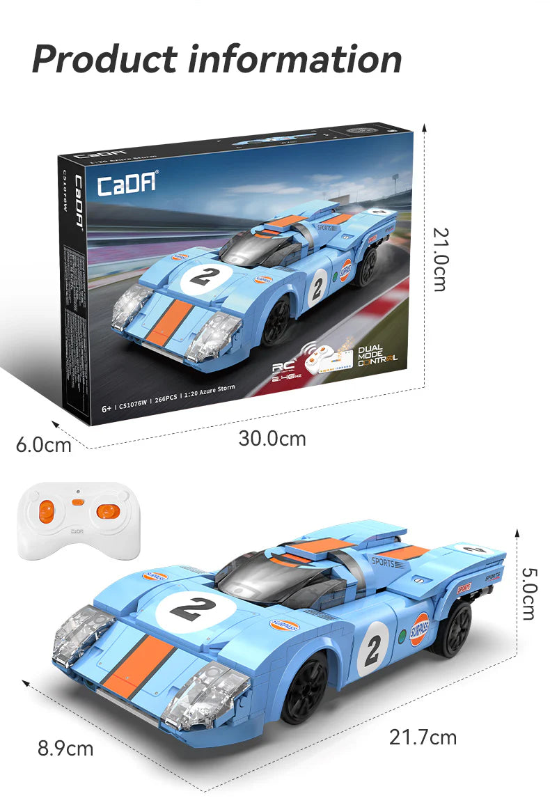 CaDA Porsche 917K Azure Storm with RC 1:20 #C51076 – Brick Army Canada CaDA Porsche 917K Azure Storm with RC 1:20 #C51076 – Brick Army Canada