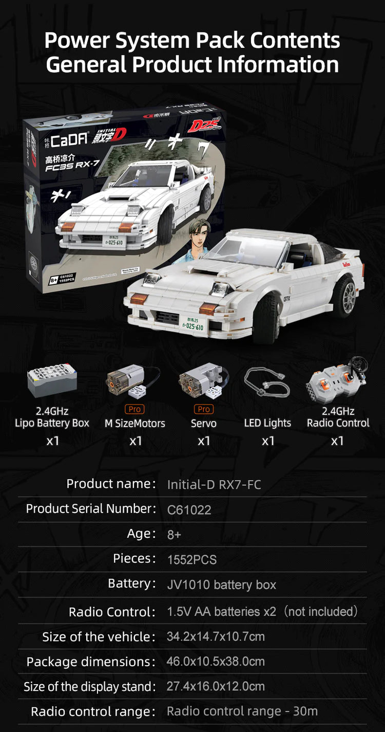 CaDA Initial D Mazda RX-7 FC3S with RC option 1:12 C61022