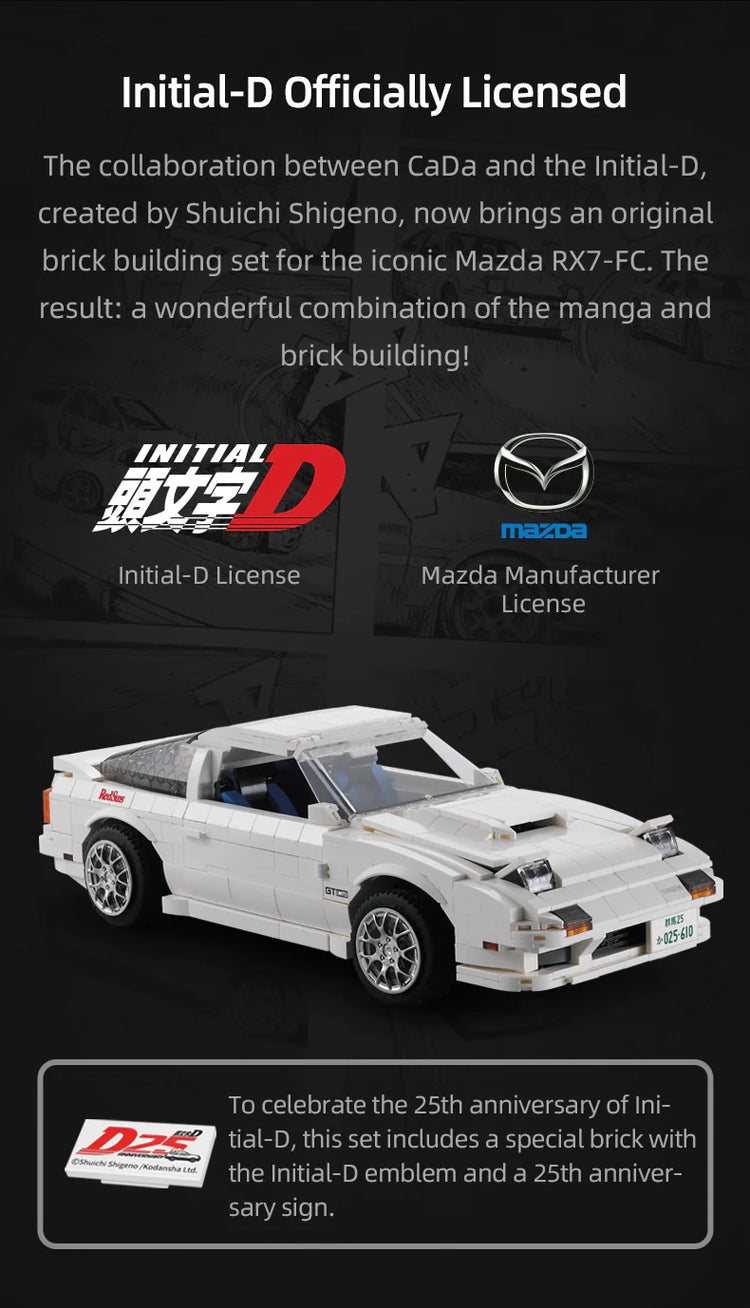 CaDA Initial D Mazda RX-7 FC3S with RC option 1:12 C61022