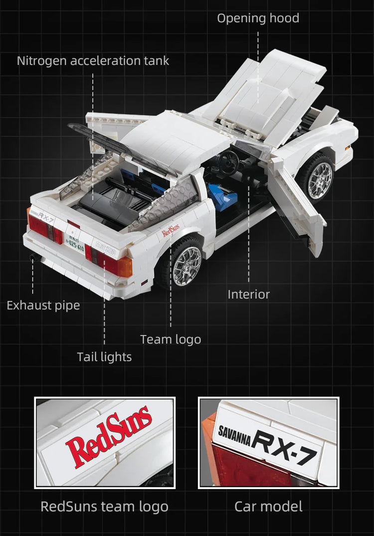 CaDA Initial D Mazda RX-7 FC3S with RC option 1:12 C61022