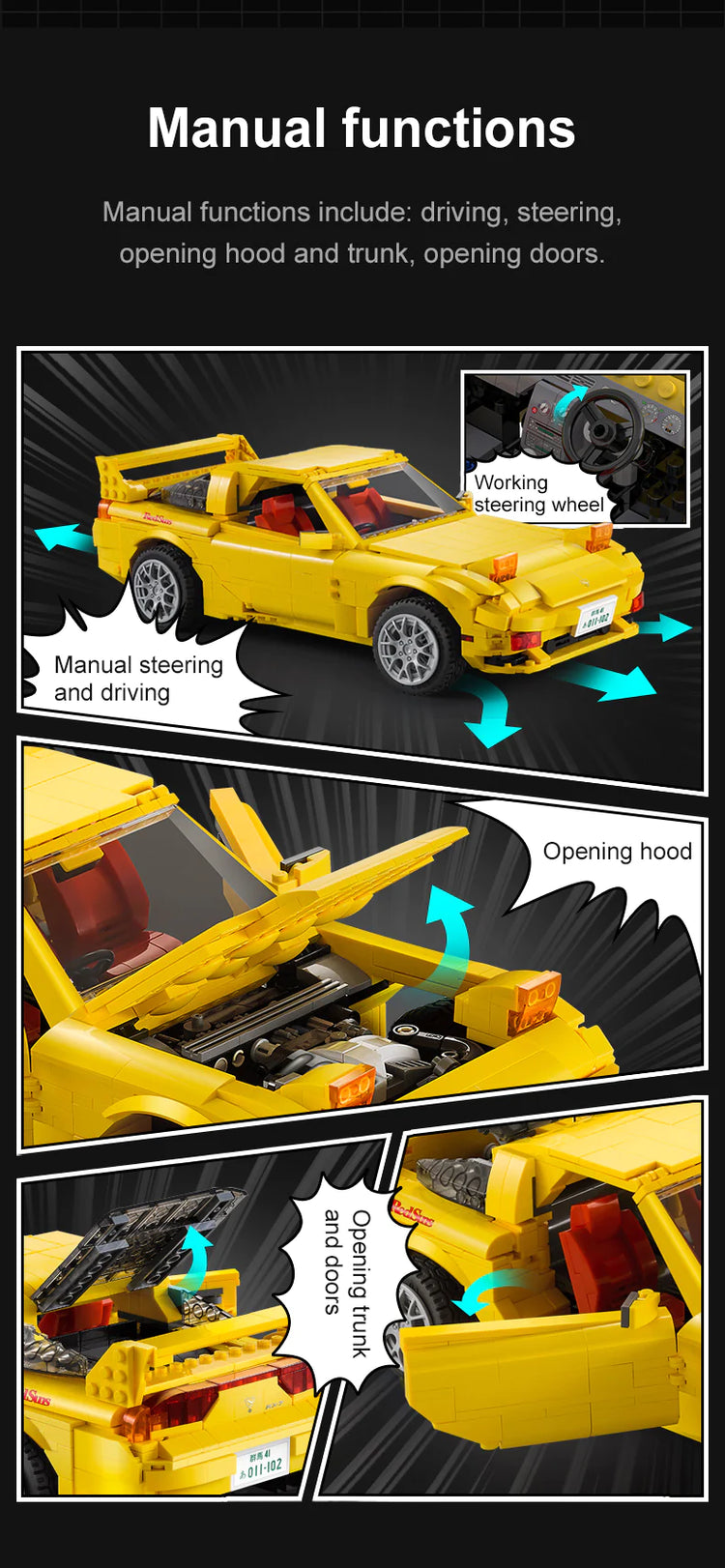 CaDA Initial D 1:12 Mazda RX-7 FD3S with RC option C61023