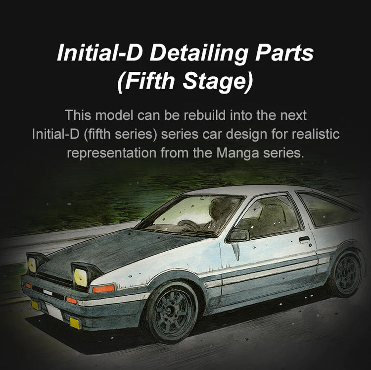 CaDA Initial D Toyota Trueno AE86 with RC option 1:12 C61024