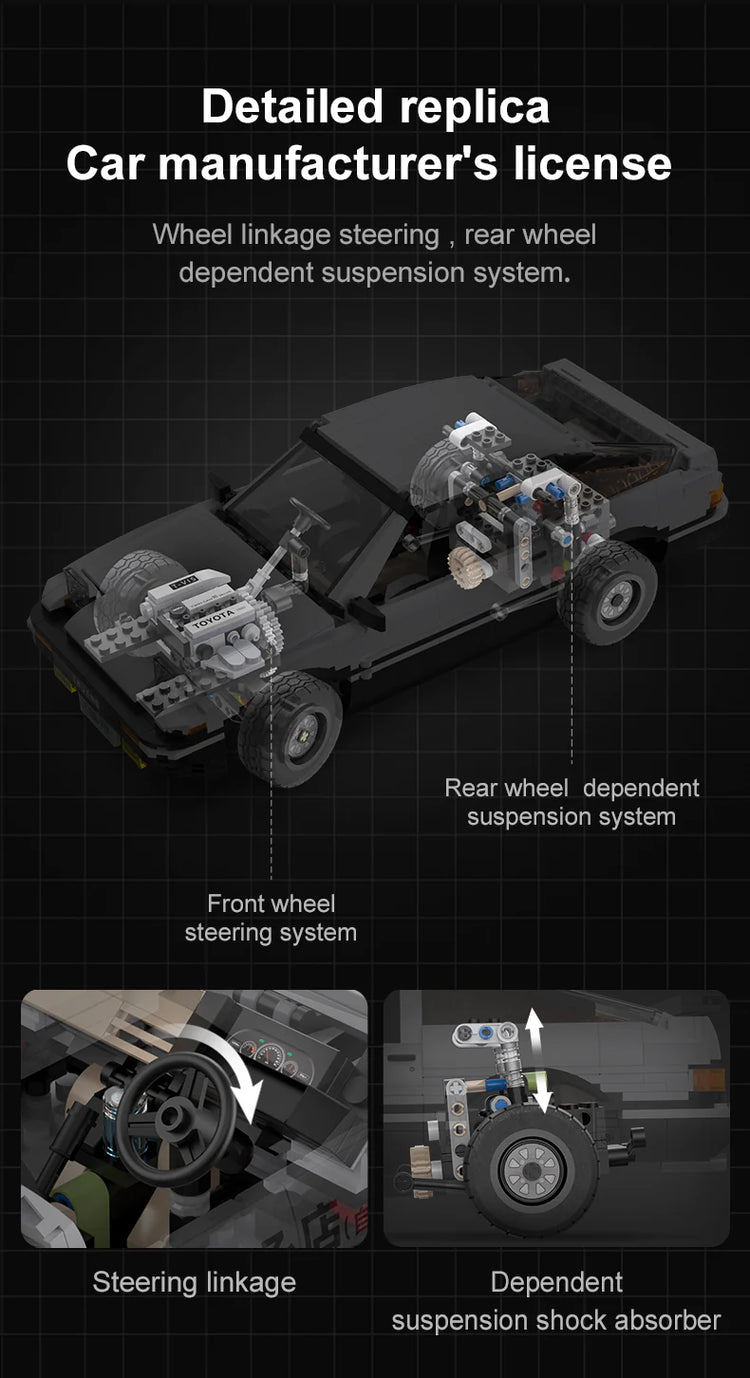 CaDA Initial D Toyota Trueno AE86 with RC option 1:12 C61024