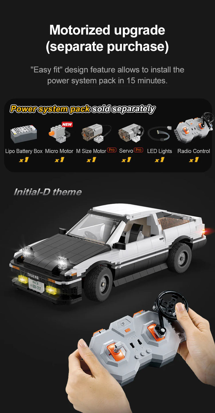 CaDA Initial D Toyota Trueno AE86 with RC option 1:12 C61024