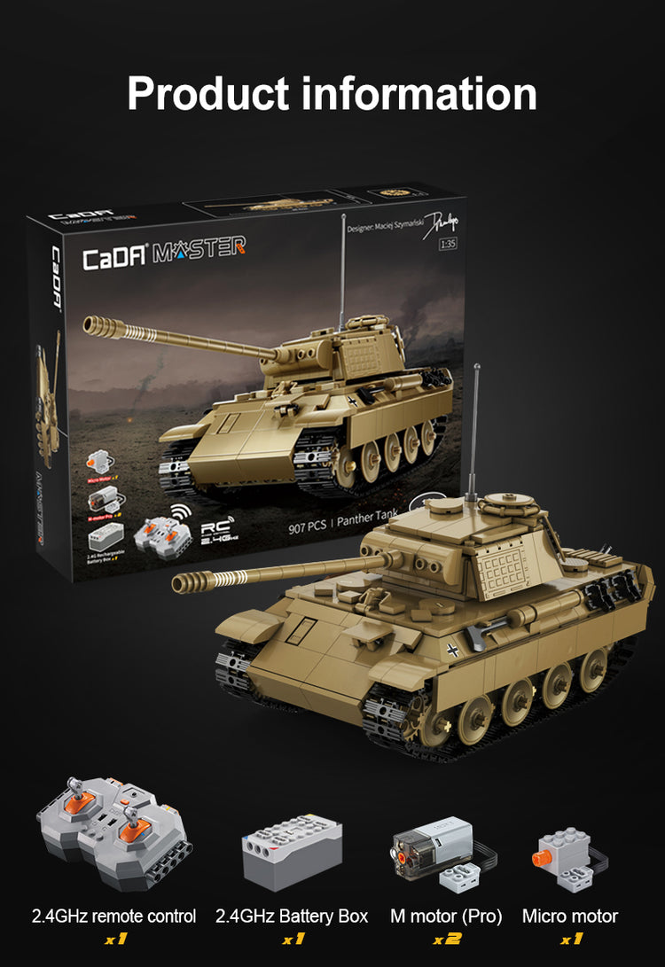 CaDA brand Panther Tank with Remote Control 1:35 C61073W