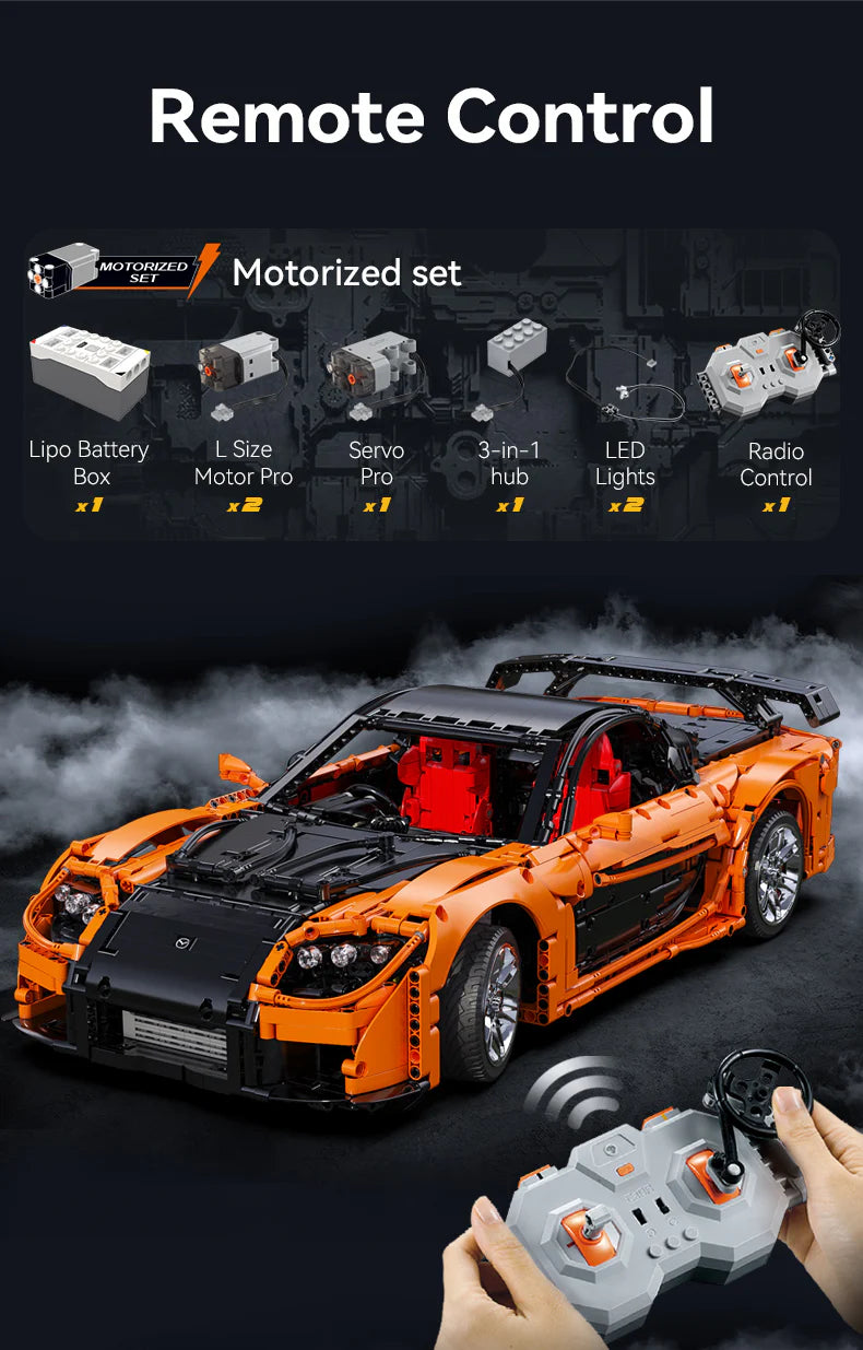 CaDA Mazda RX-7 with RC 1:8 #C61502 Free Shipping – Brick Army Canada CaDA Mazda RX-7 with RC 1:8 #C61502 Free Shipping – Brick Army Canada