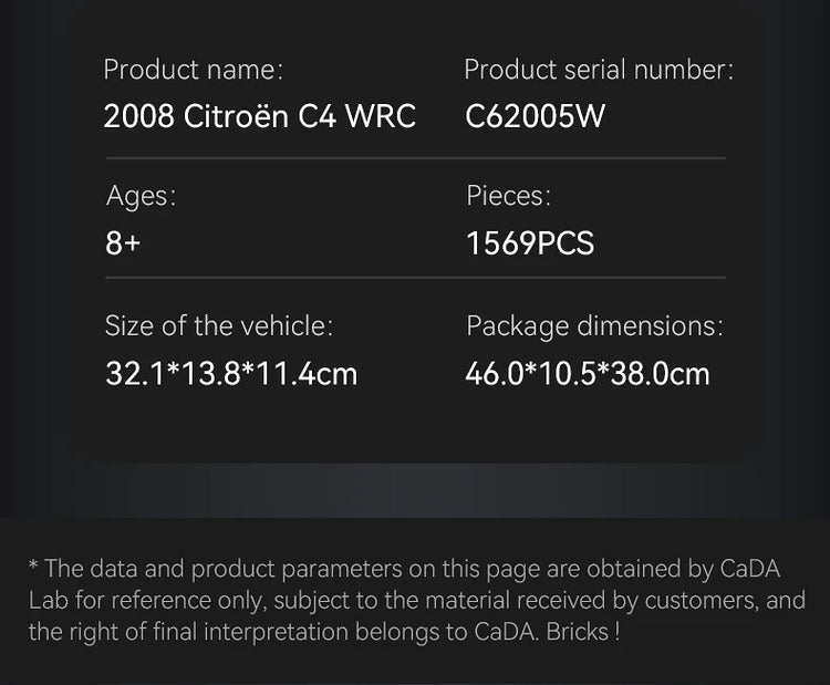 CaDA 2008 Citroen C4 WRC 1:12 C62005