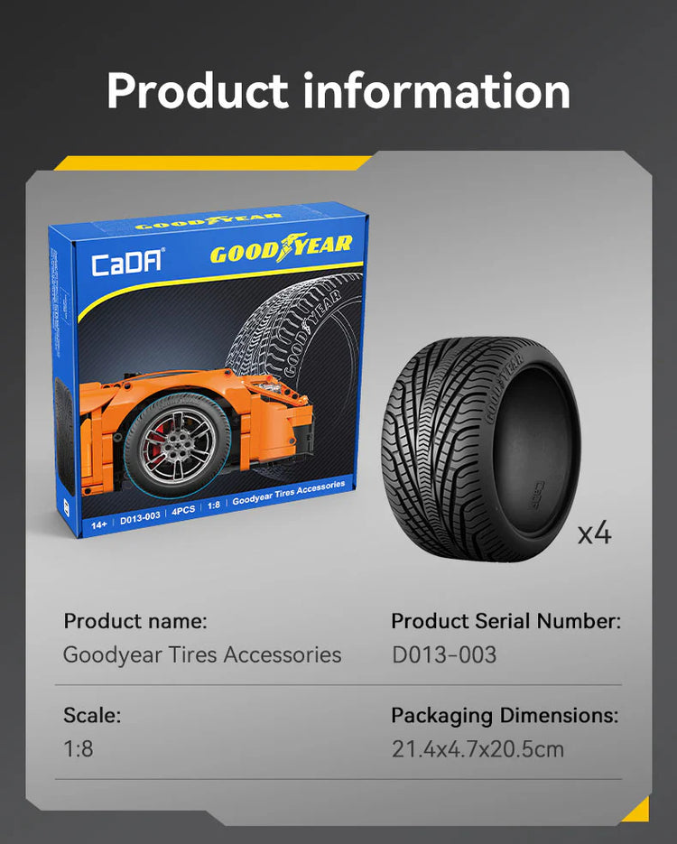 CaDA Goodyear Tire Set 1:8 #D013