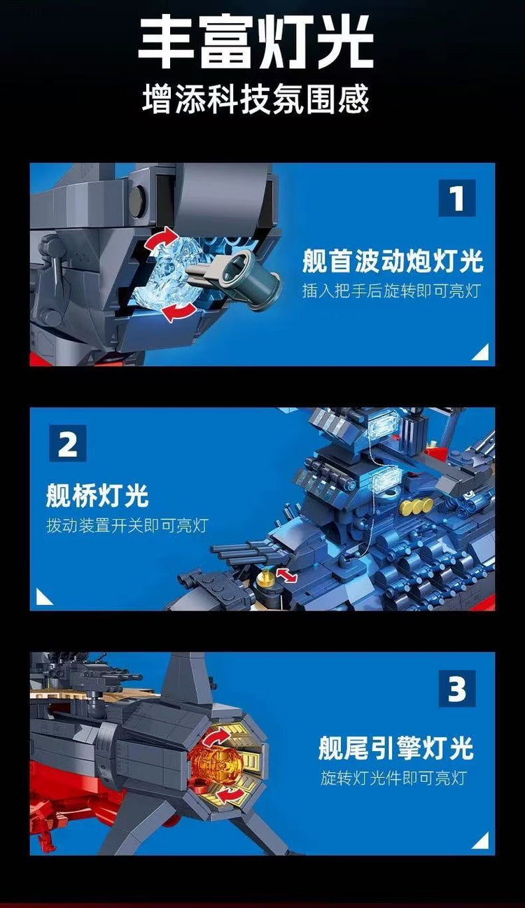 Jiestar Space Battleship Yamato with LEDs 1:500 #JS58278