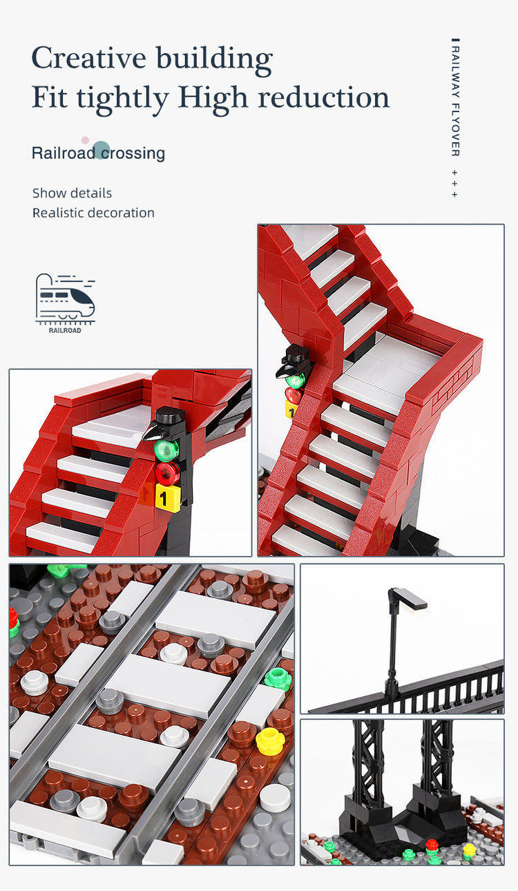 Mould King Railroad Crossing with 2 switch tracks MK12008